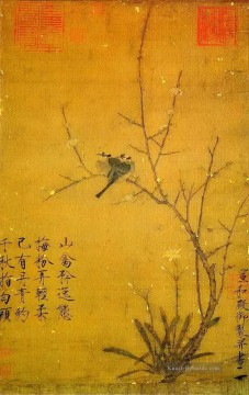 宋徽宗 赵佶 Zhao Ji Song Huizong Werke - Pflaume und Vögel alte China Tinte